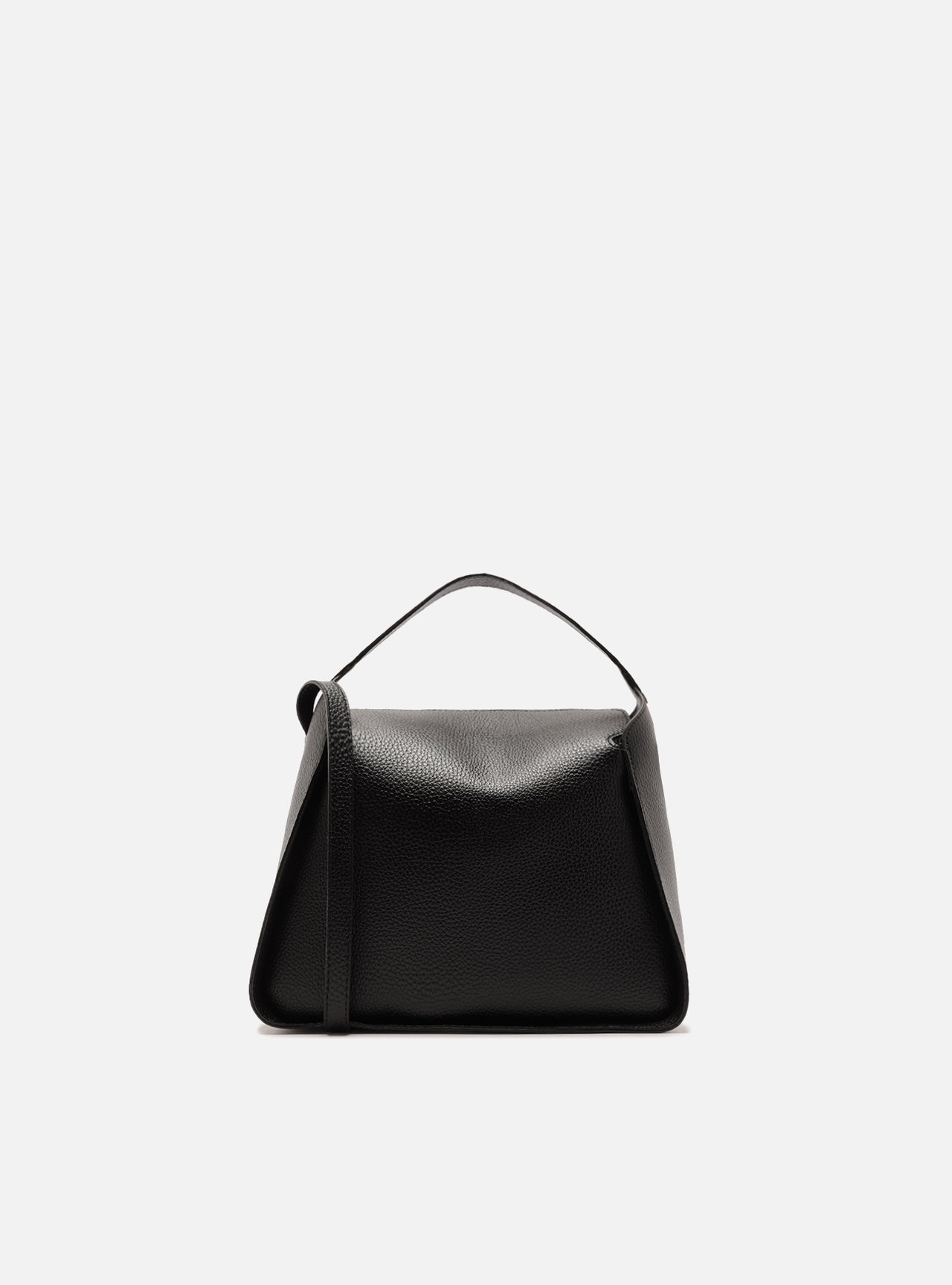 Bolsa Tote Preta Pequena Granulada — foto 3