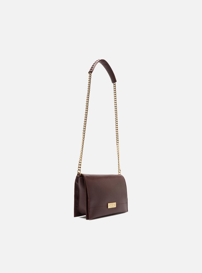 Bolsa Tiracolo Vermelha Couro Pequena Metais