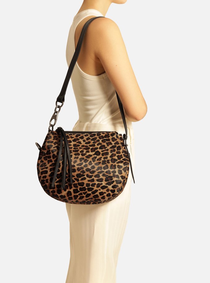 Bolsa Tiracolo Animal Print Onça Média Soft