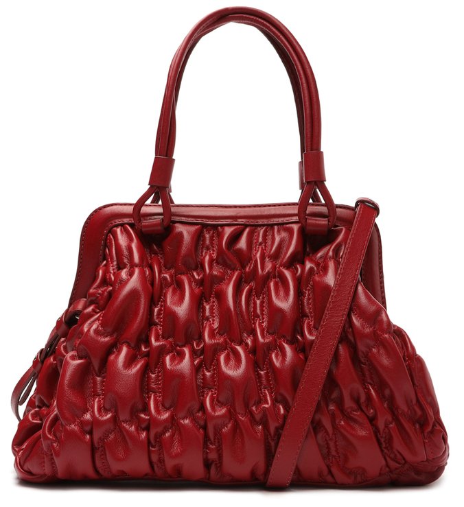 Bolsa Bowling Vermelha Couro Ella Grande