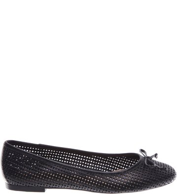 Sapatilha Couro Furinhos Preto