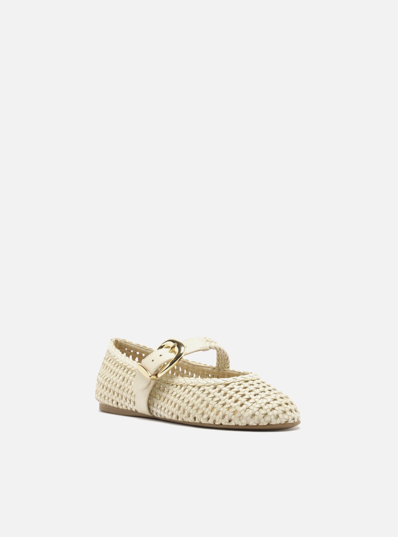 Sapatilha Off-White Tramada Fivela Dourada — foto 2
