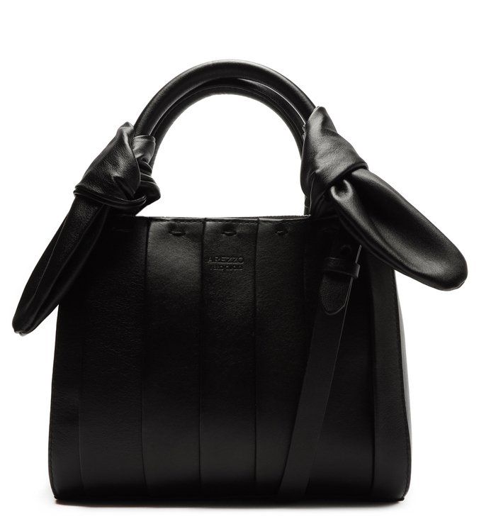 Bolsa Tote Preta Couro Iza Pequena