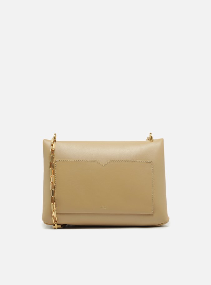 Bolsa Tiracolo Bege Couro Média Esfera Cubo