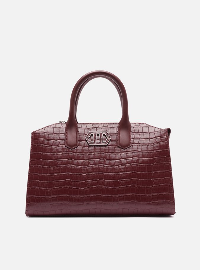 Bolsa Tote Vermelha Média Croco