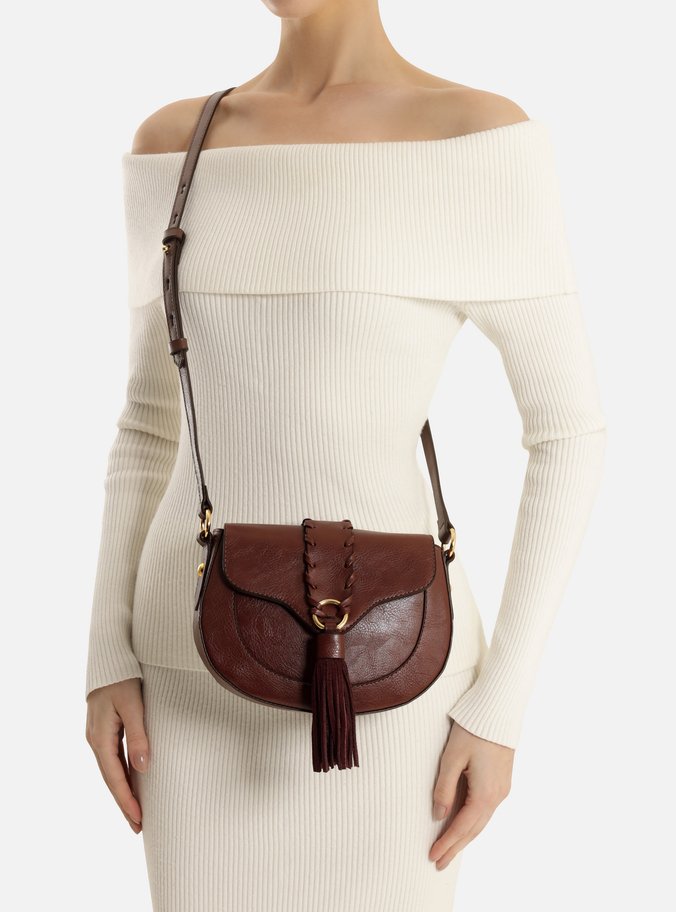 Bolsa Tiracolo Marrom Média Moldura Barbicacho