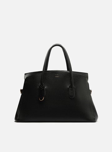 Bolsa Tote Preta Couro Ária Grande