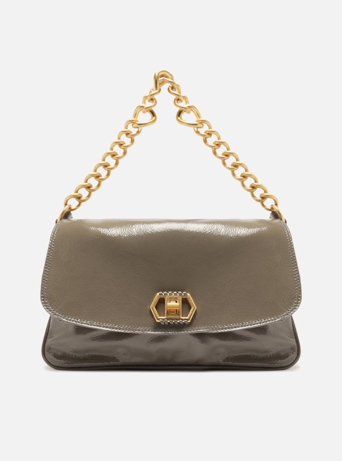 Bolsa Tiracolo Cinza Couro Amélia Grande