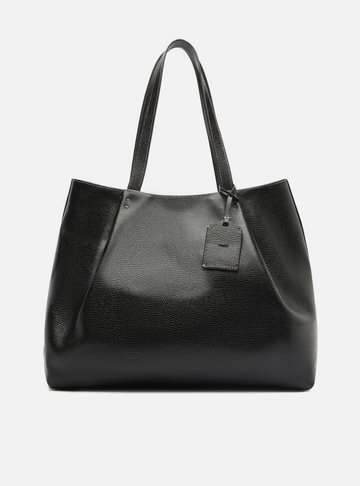 Arezzo — Bolsa Shopping Preta Couro Grande