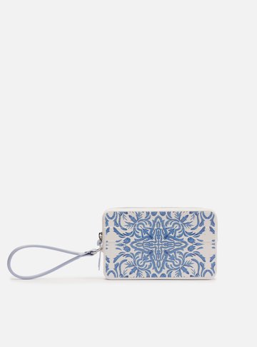 Clutch Azul Estampada Alça Malu