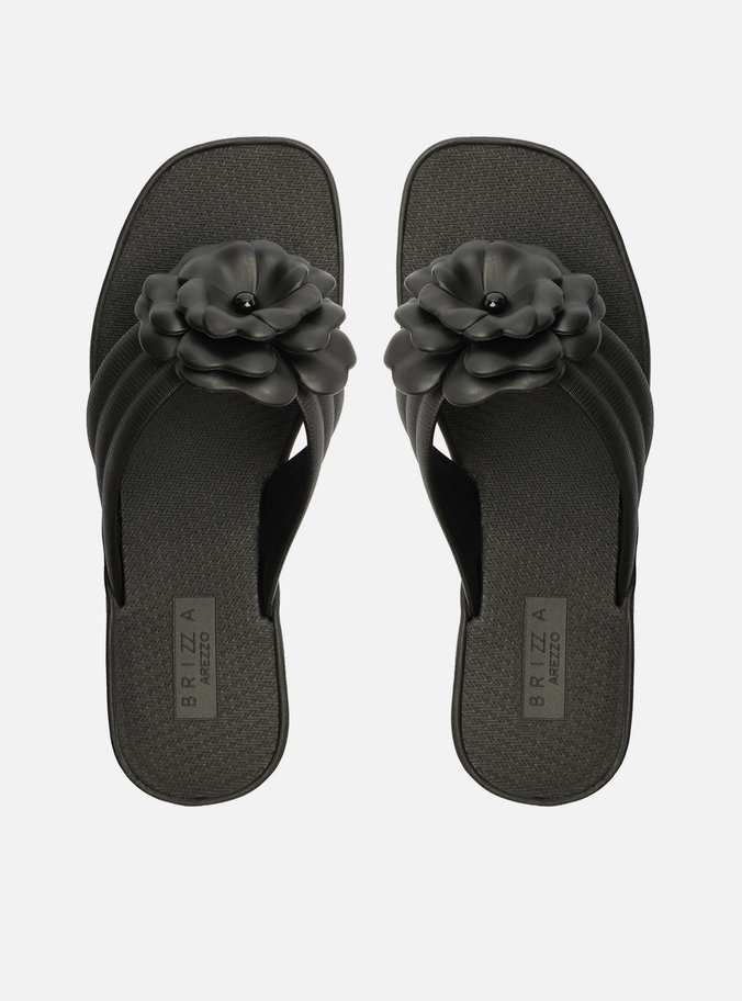 Tamanco Preta Flatform Lulu Flor