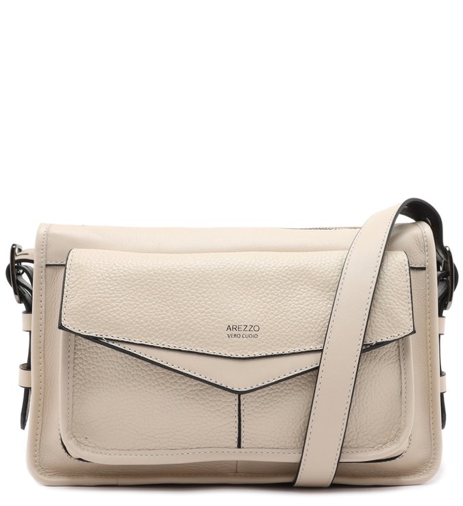 Bolsa Tiracolo Branca Couro Pamela Média