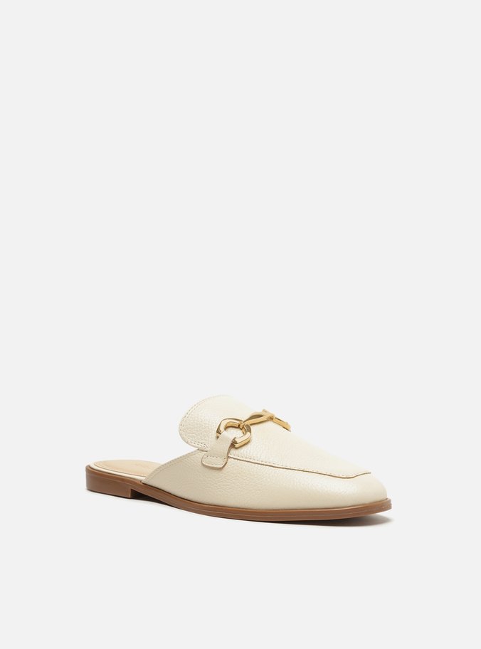 Mule Off-White Couro Rasteira Bridão