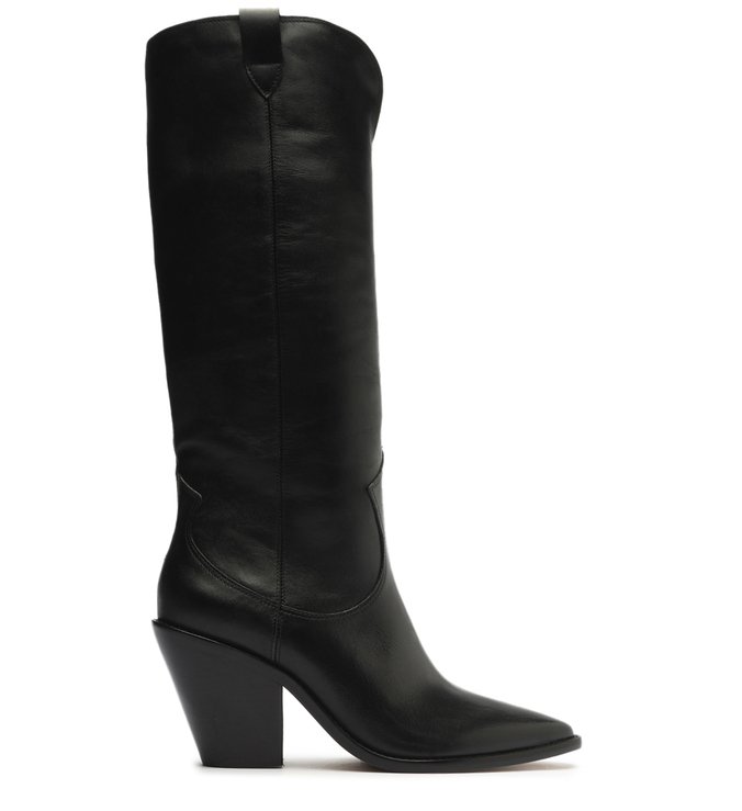 Bota Preta Couro Cano Longo Western Taylor