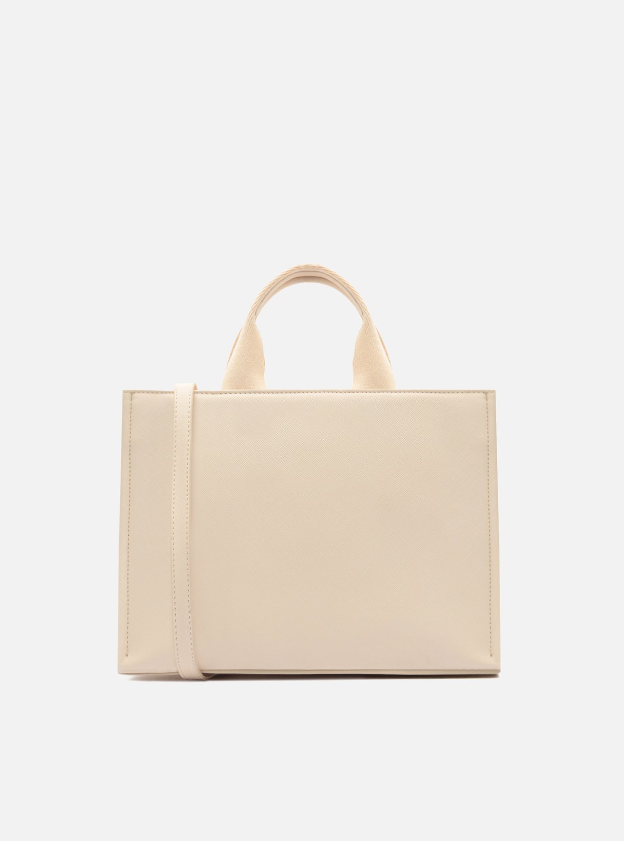 Bolsa Tote Off White Média Bolso Frontal — foto 3