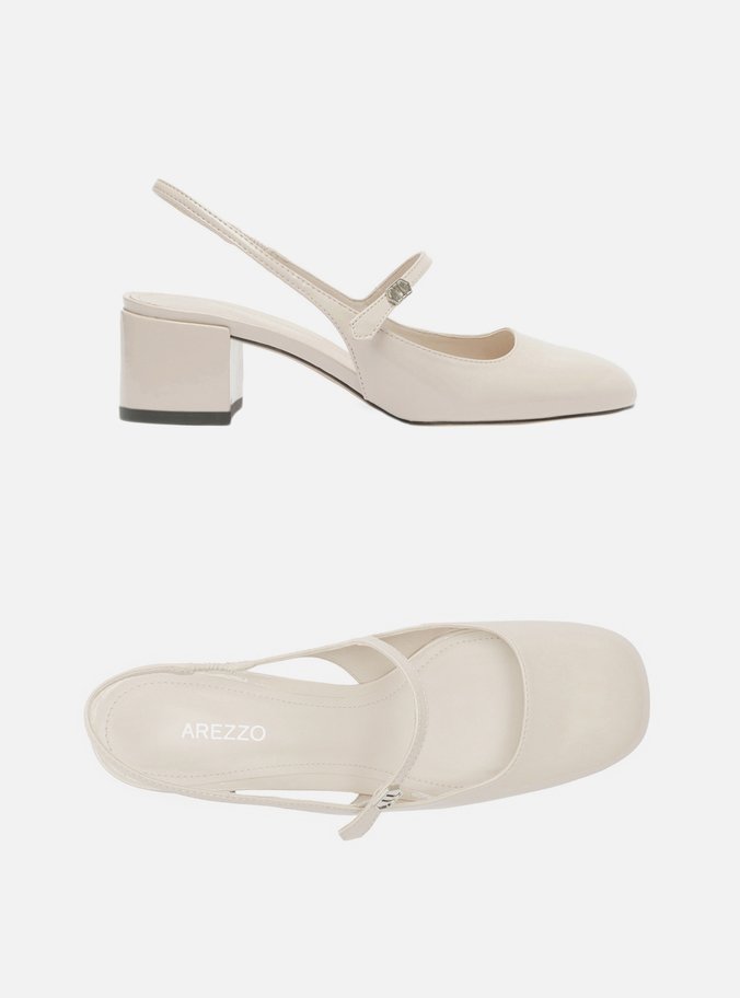 Sapato Boneca Branco Verniz Slingback