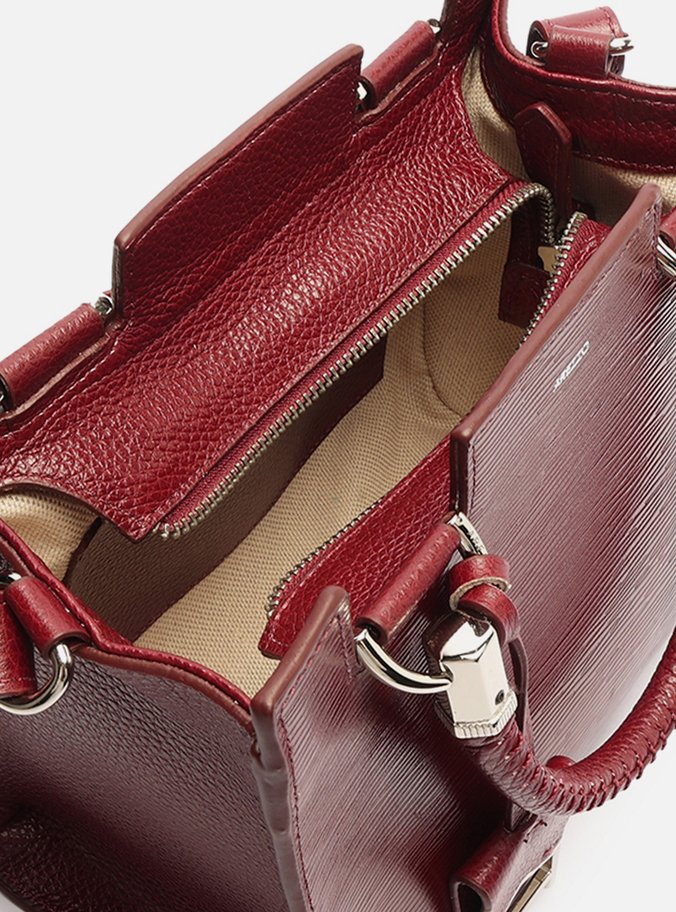 Bolsa Tote Vermelha Couro Abraccio Média