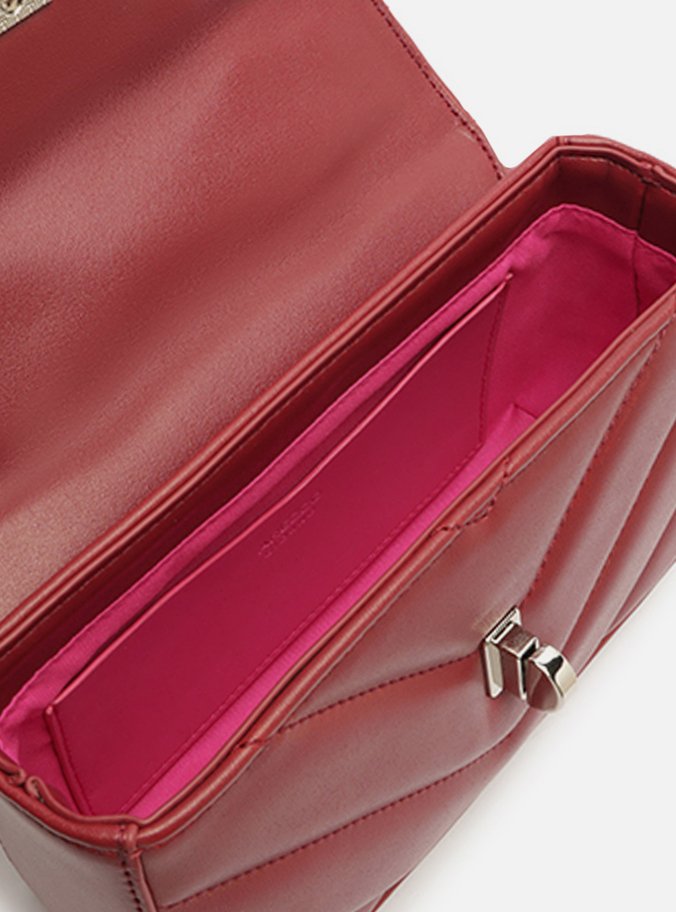 Bolsa Tiracolo Bordô Matelassê Corrente Pequena