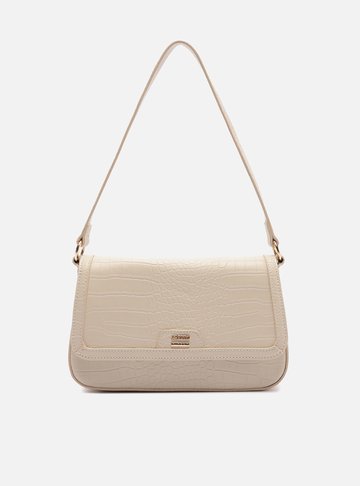 Bolsa Tiracolo Branca Média Croco