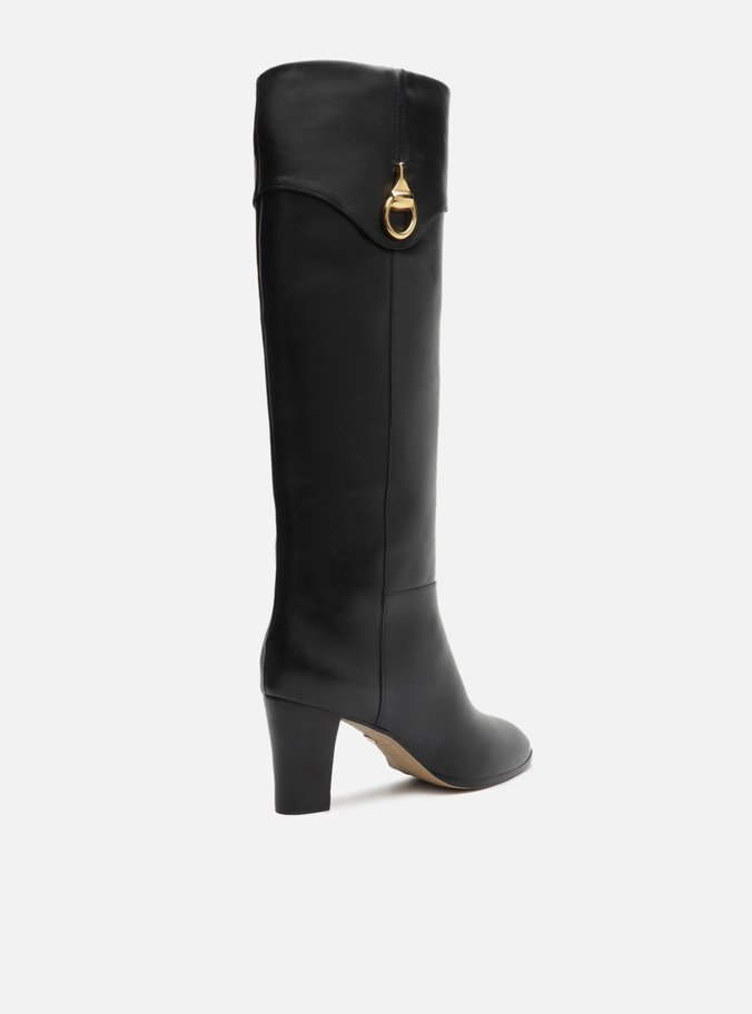 Bota Preta Couro Cano Longo Savannah