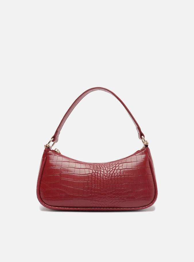 Bolsa Tiracolo Vermelha Pequena Croco Alça Corrente