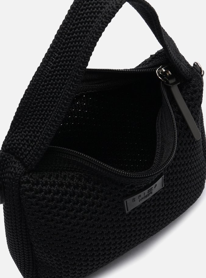 Clutch Preta Pequena Multimaterial Brizza