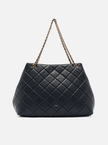 Bolsa Tote Azul Couro Matelassê Gab Grande