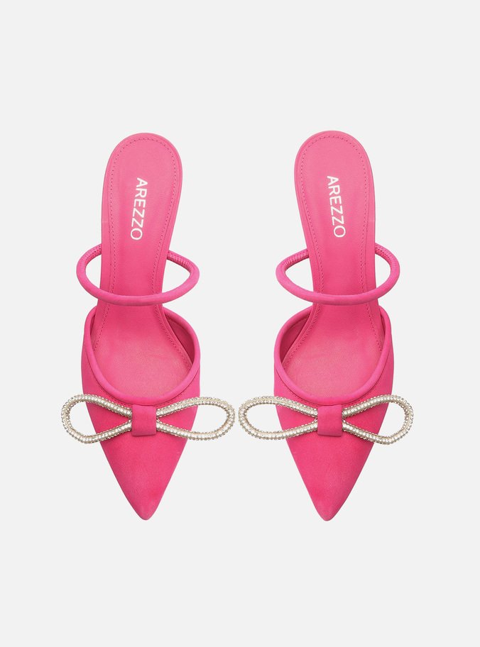 Mule Rosa Salto Fino Strass Audrey
