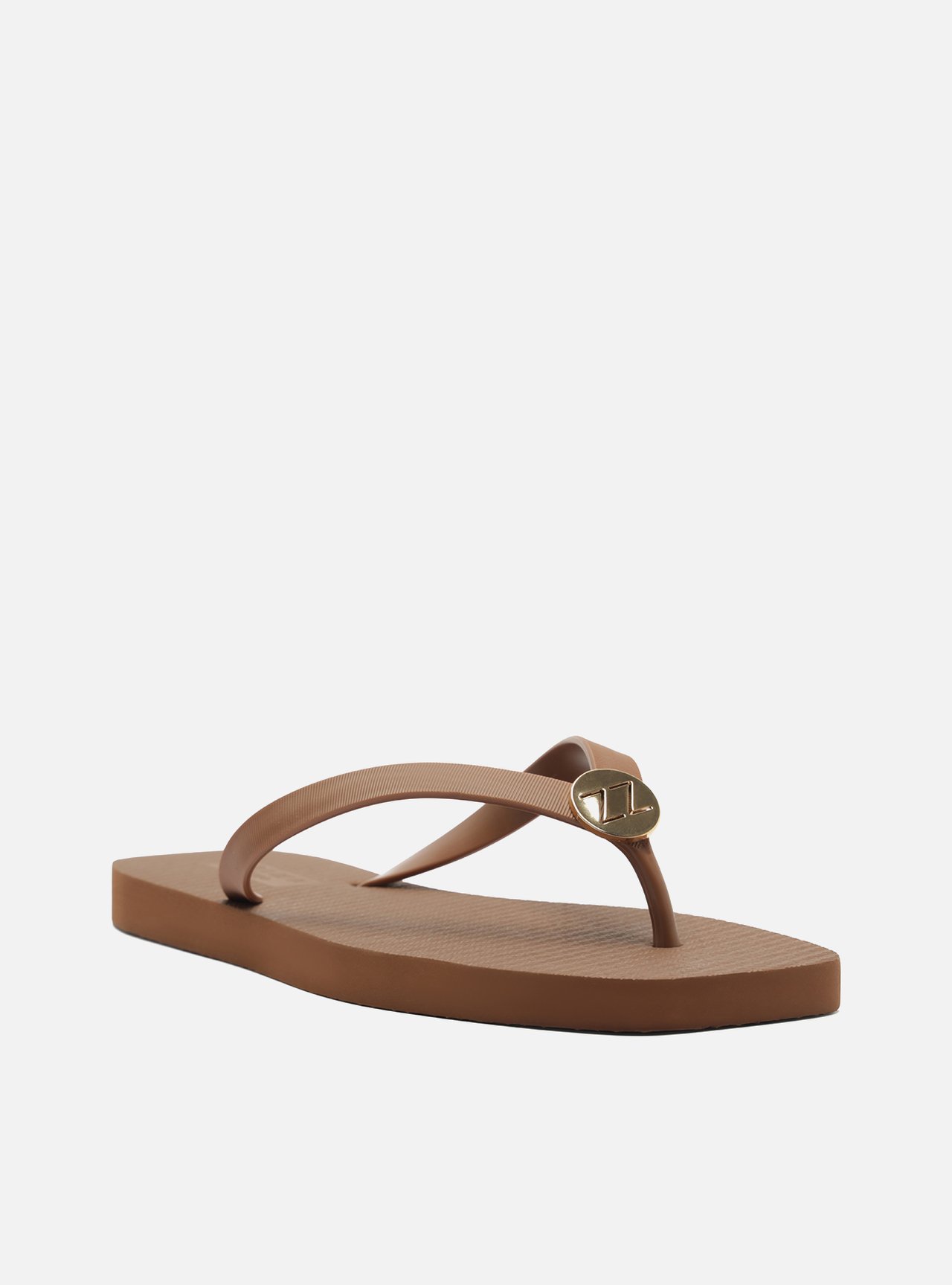 Chinelo Marrom Essential Metal ZZ Bico Quadrado — foto 2