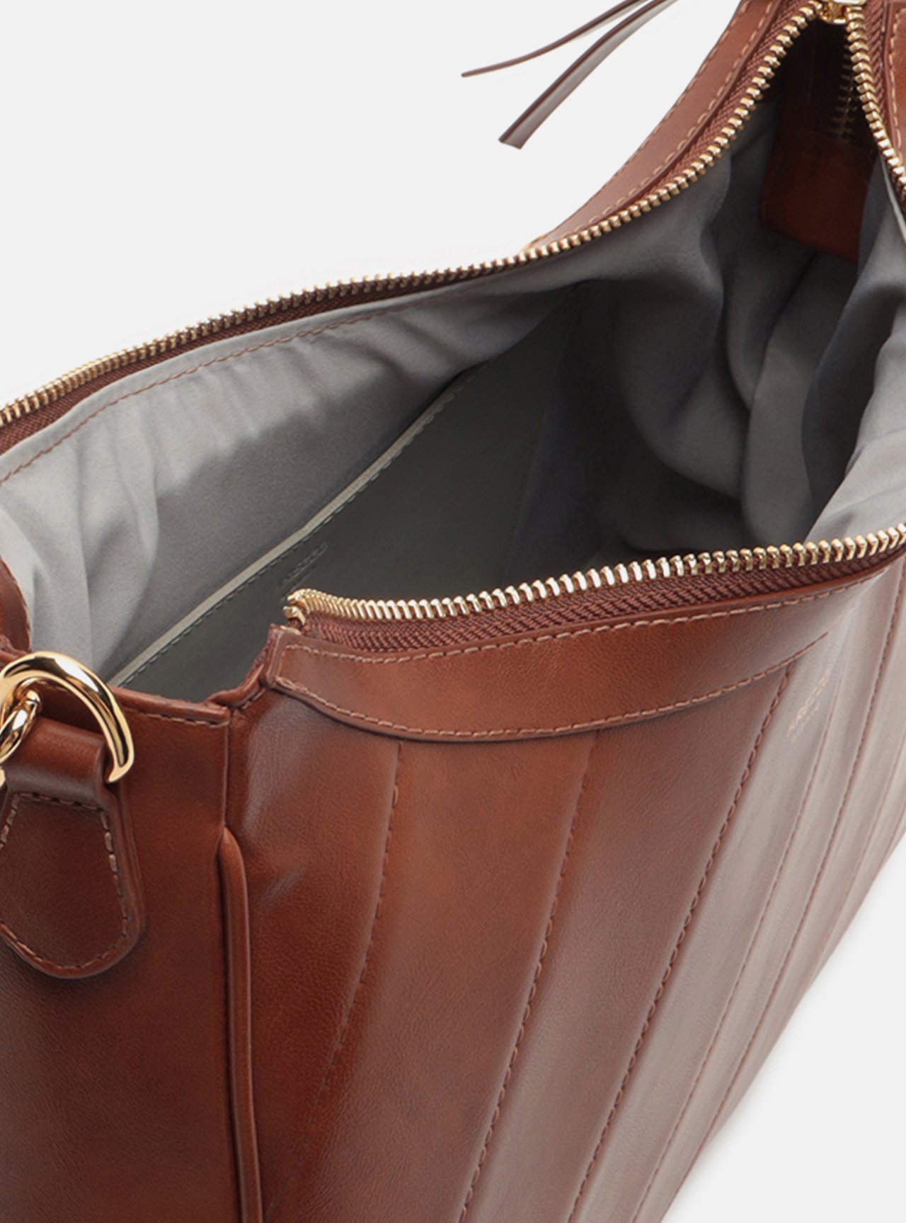 Bolsa Hobo Marrom Grande Alça Corrente — foto 4