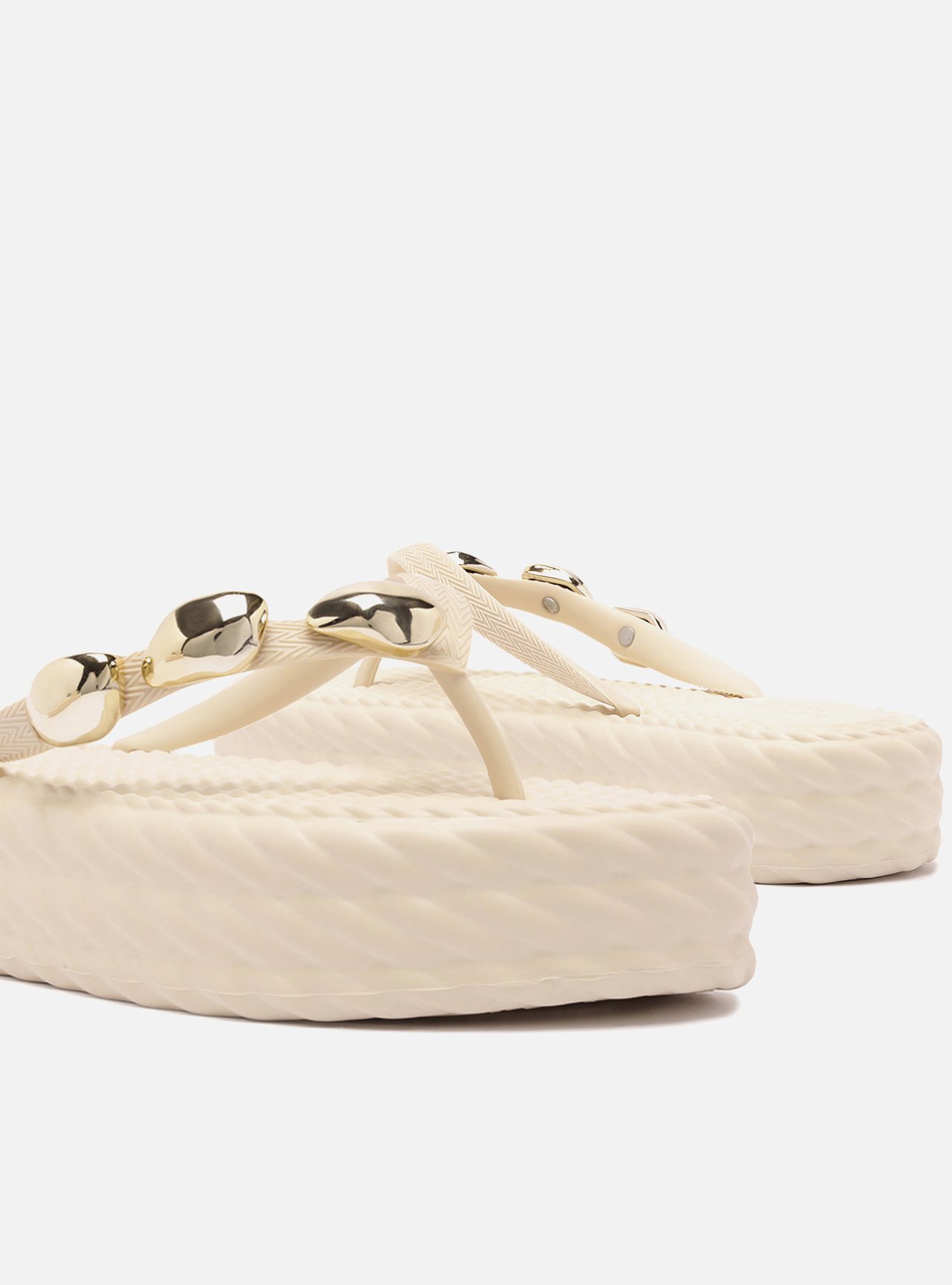Sandália Branca Flatform Marrocos Flip Flop Metal — foto 4