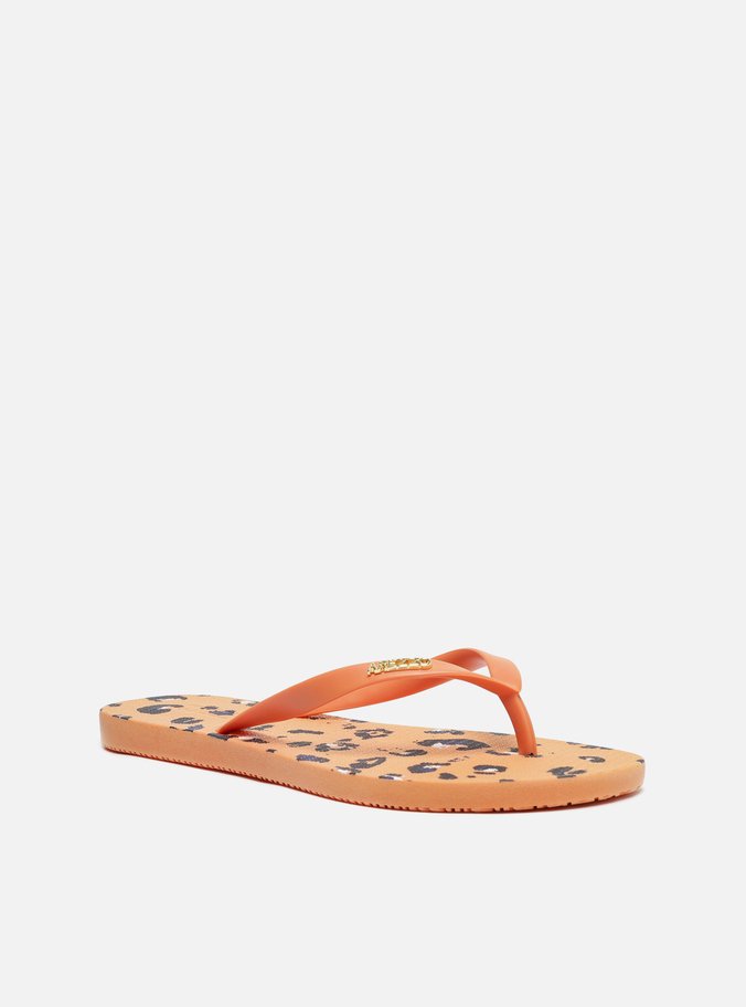 Chinelo de Dedo Animal Print Laranja Brizza