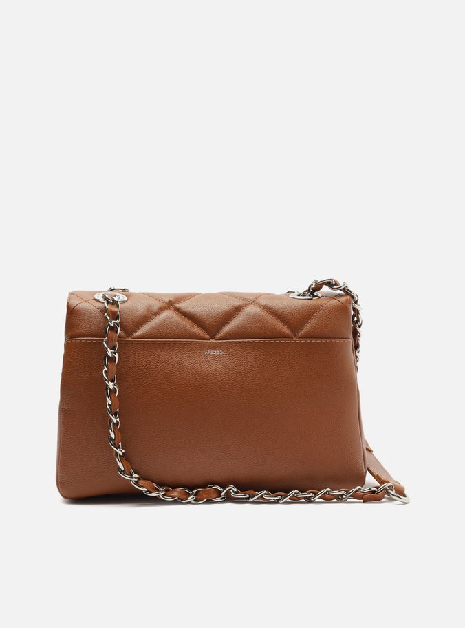 Bolsa Tiracolo Marrom Caramel Couro Mizz Média