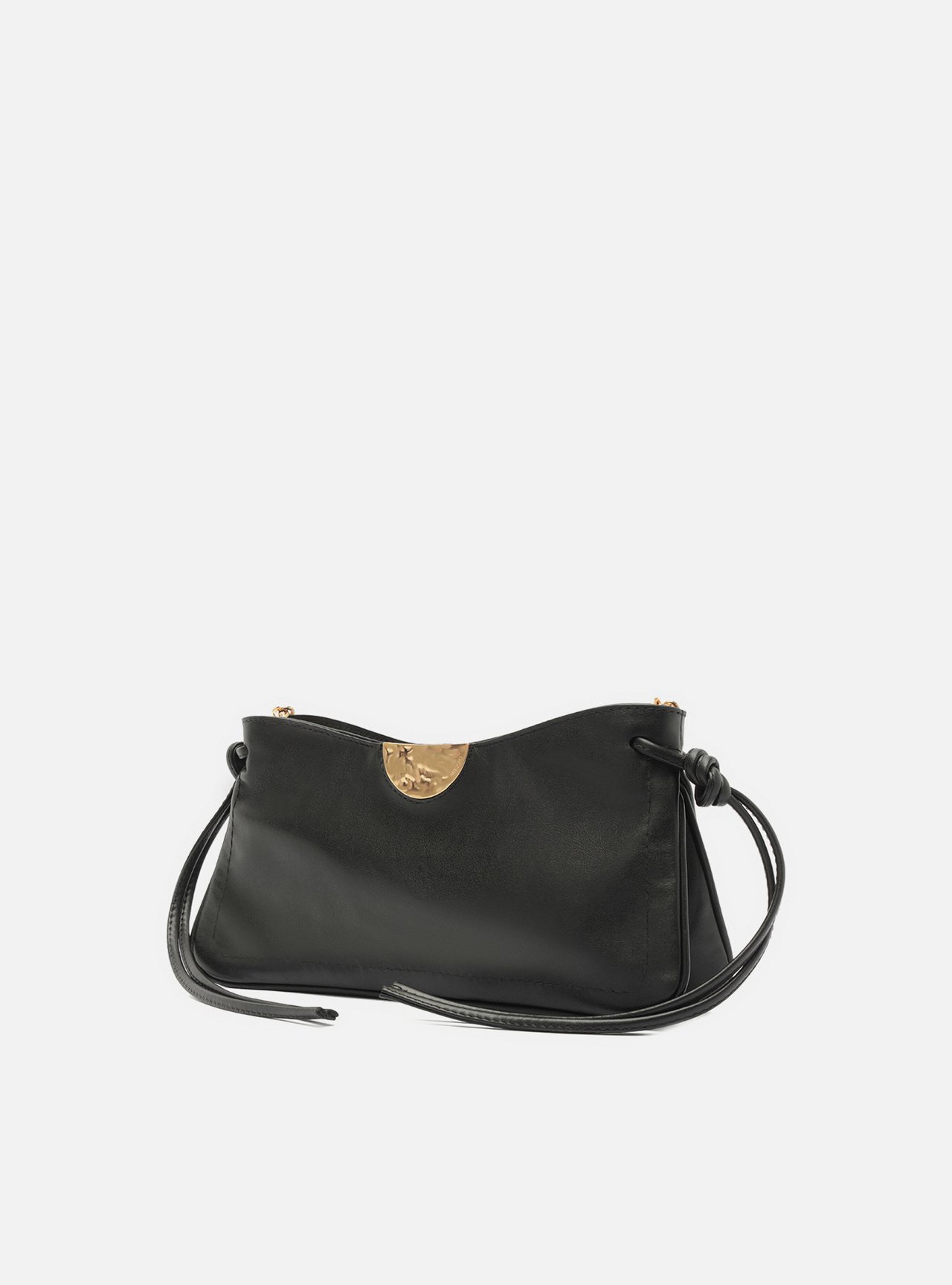 Bolsa Shoulder Preta Couro Grande Corrente — foto 2