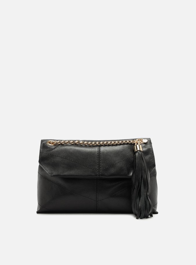 Bolsa Tiracolo Preta Couro Pequena Barbicacho