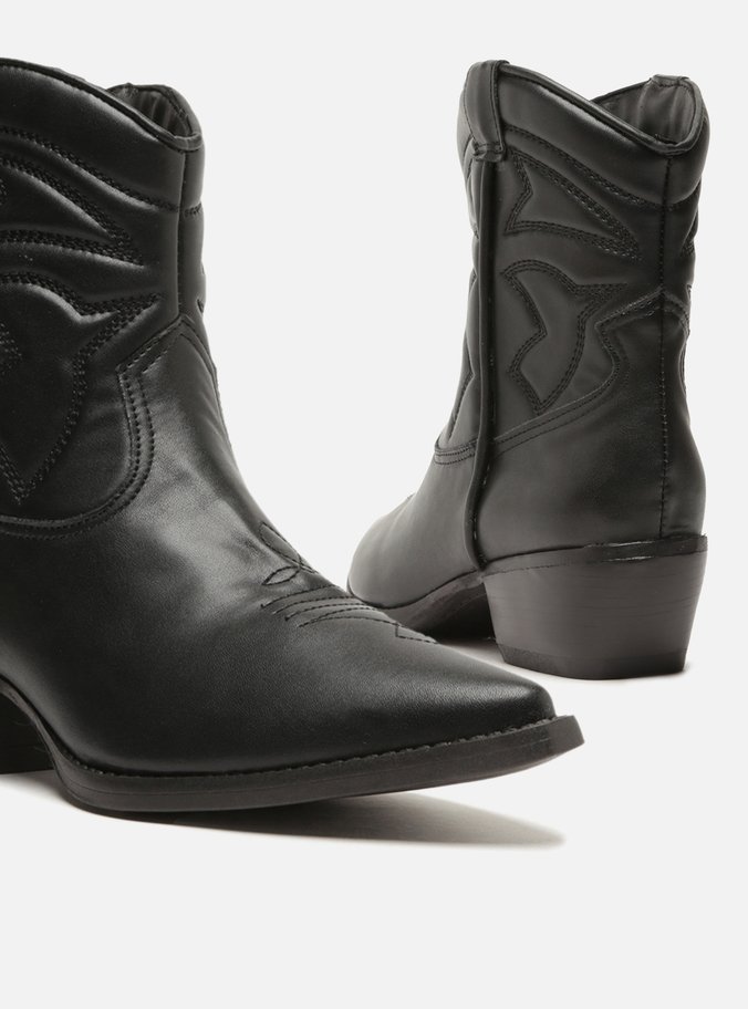 Bota Preta Cano Curto Western Easy