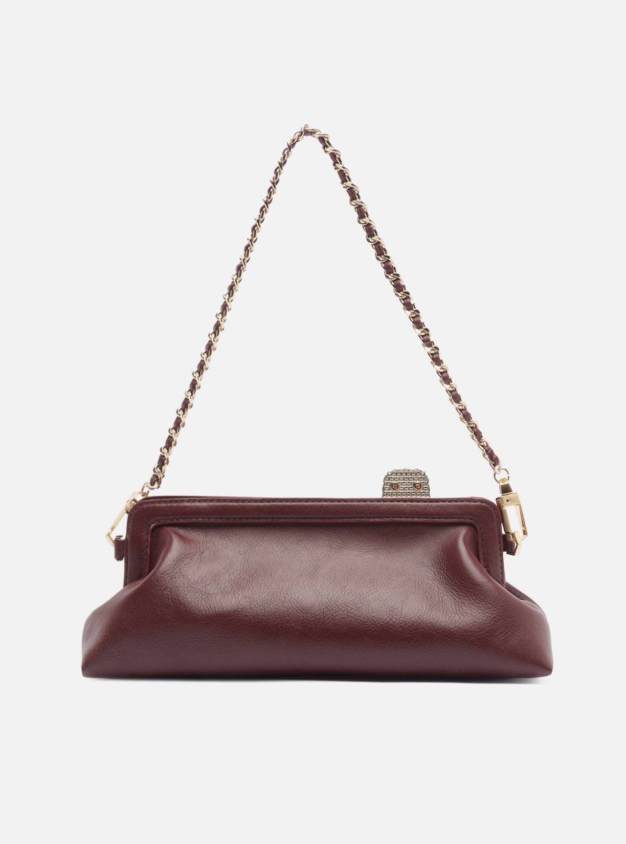 Bolsa Shoulder Bordô Couro Metal Águia — foto 3