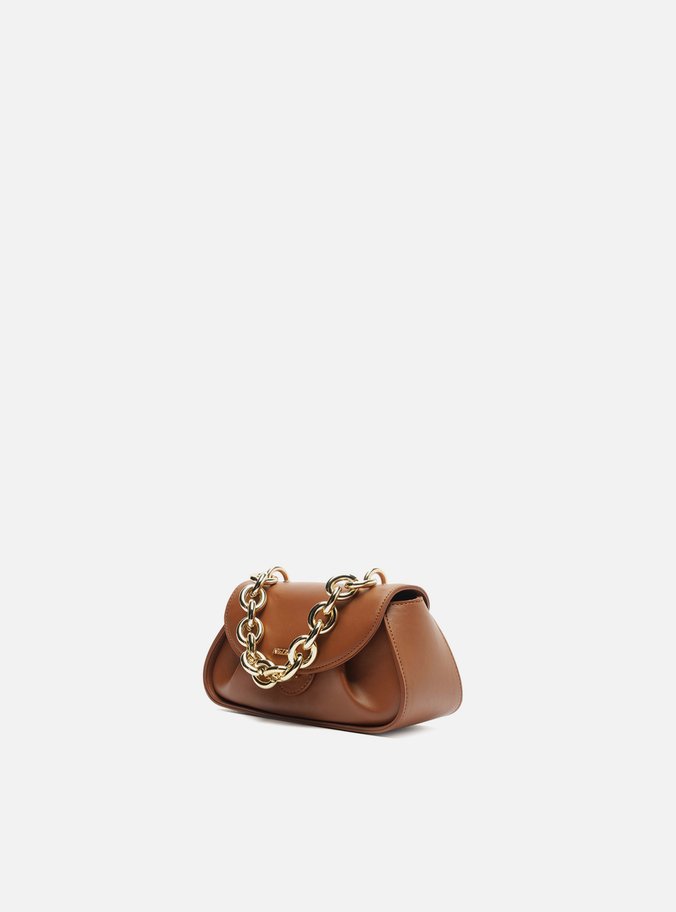 Bolsa Tiracolo Marrom Pequena Maxi Corrente