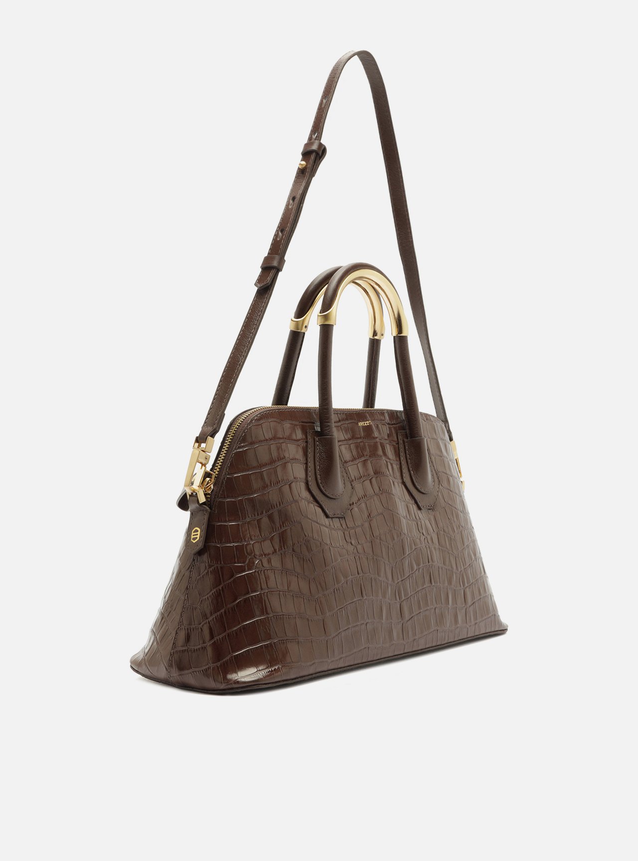 Bolsa Tote Marrom Couro Grande Croco Metais — foto 5