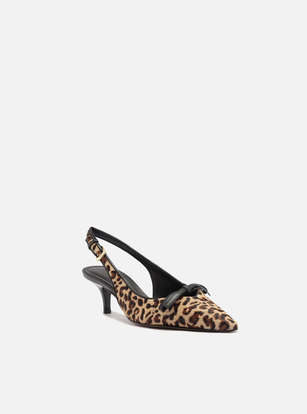 Scarpin Animal Print Pelo Salto Fino Slingback Laço — foto 2