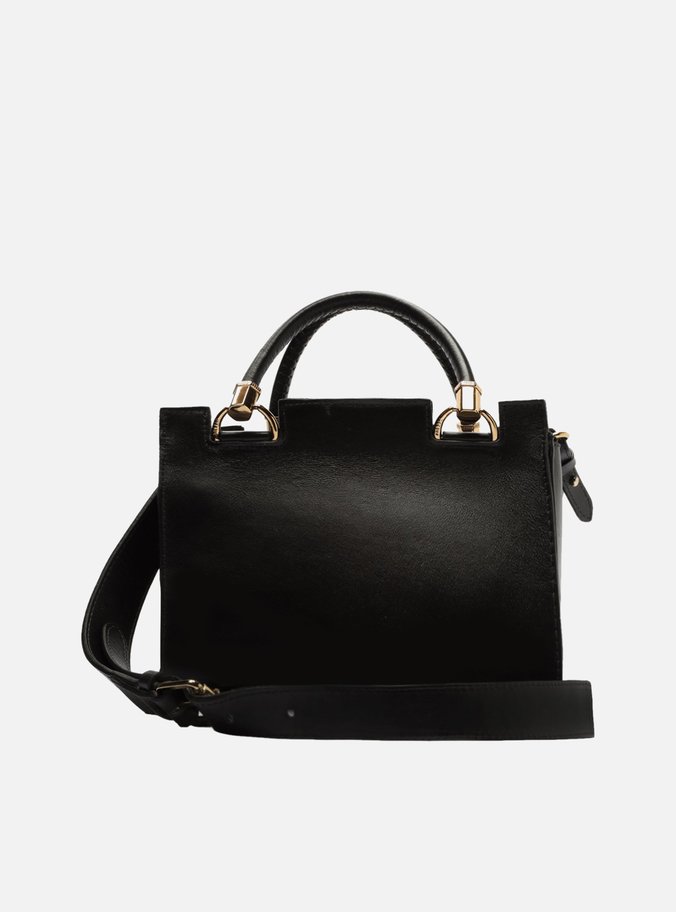 Bolsa Tote Preta Couro Abraccio Média Tressê