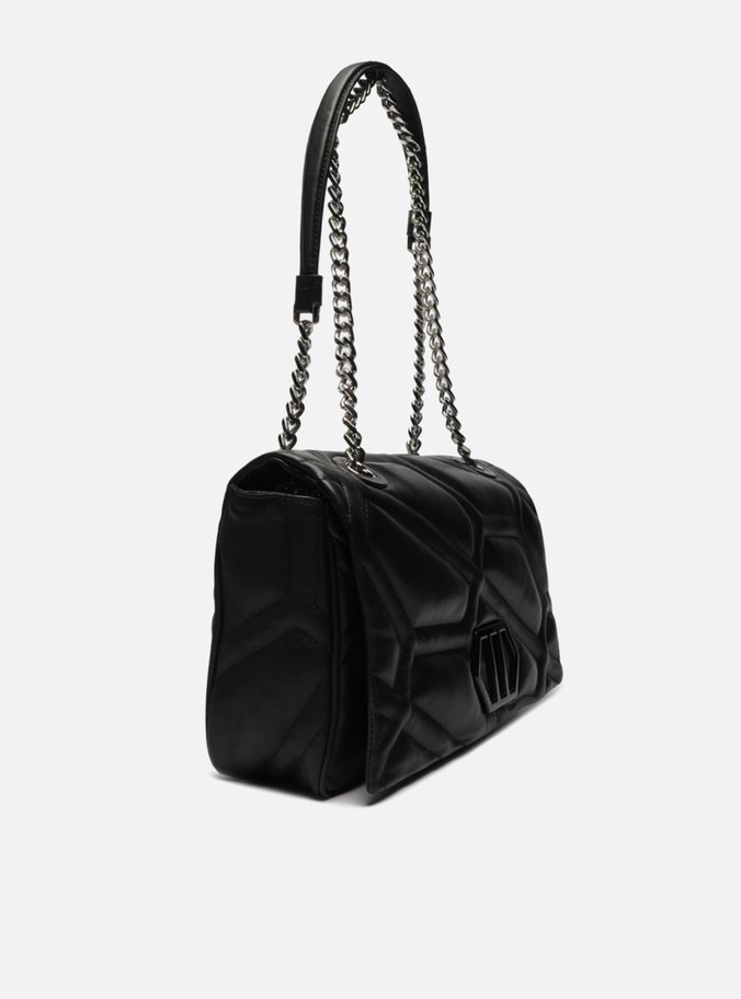 Bolsa Tiracolo Preta Couro Emma