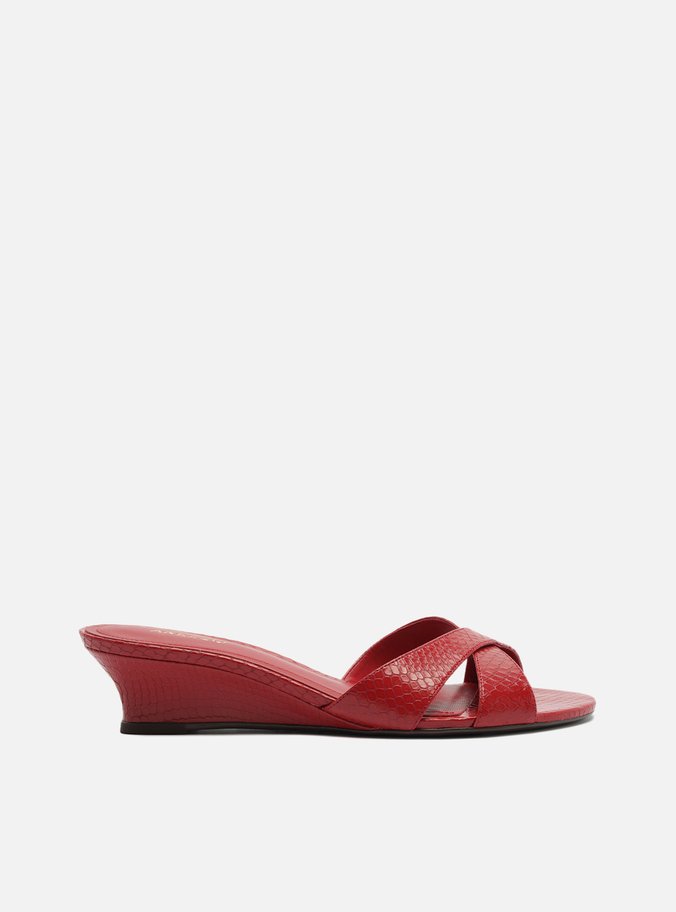 Tamanco Vermelho Anabela Tiras