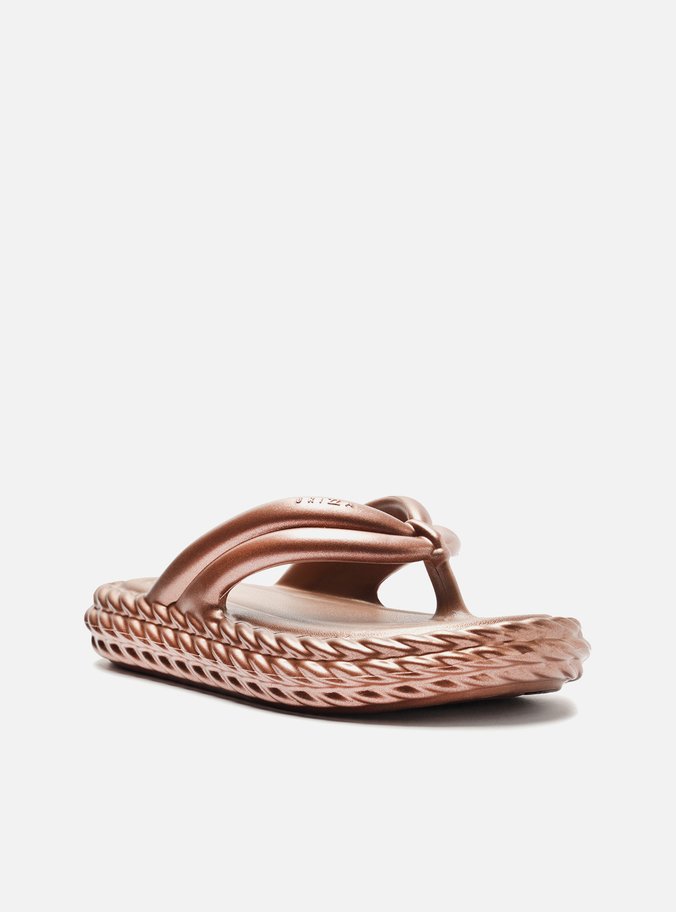 Sandália Marrom Metal Flatform Marrocos Bold