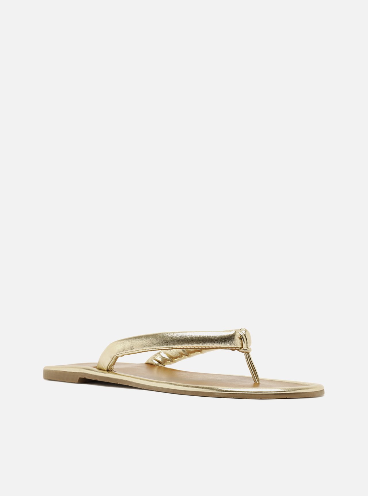 Rasteira Dourada Tiras Flip Flop Zoe — foto 2
