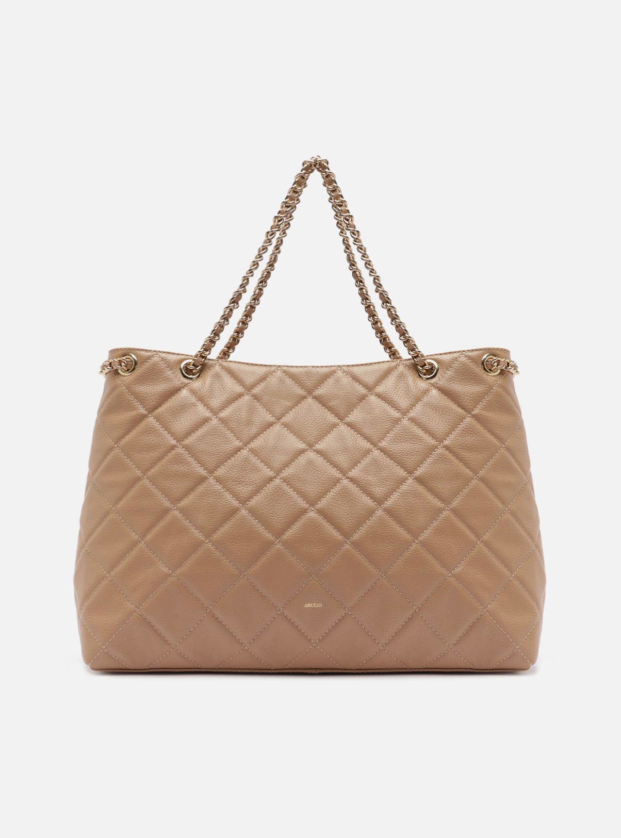 Bolsa Tote Nude Couro Matelassê Gab Grande — foto 1