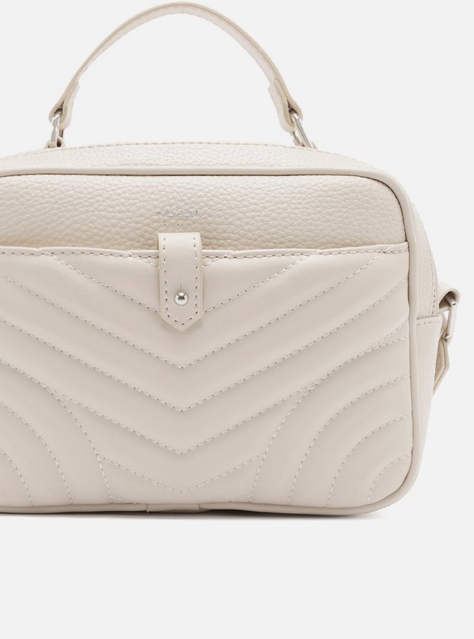 Bolsa Tiracolo Off-White Matelassê Média