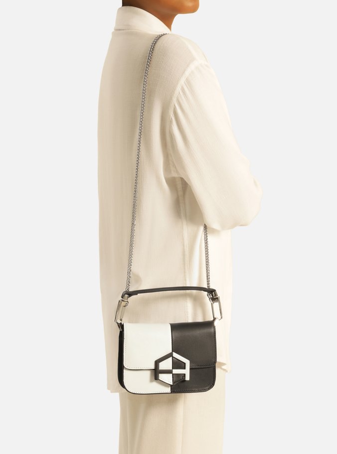 Bolsa Tiracolo Preta Couro A001 Duo Pequena