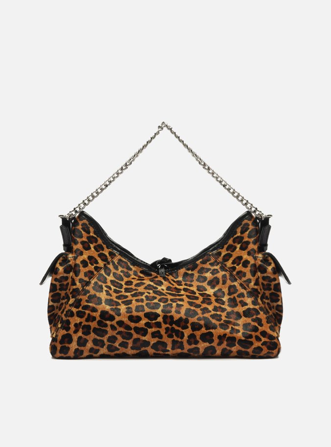 Bolsa Tiracolo Pelo Leopard Pequena Laço