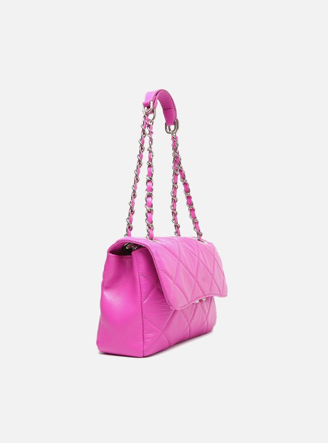 Bolsa Tiracolo Rosa Pink Couro Mizz Média